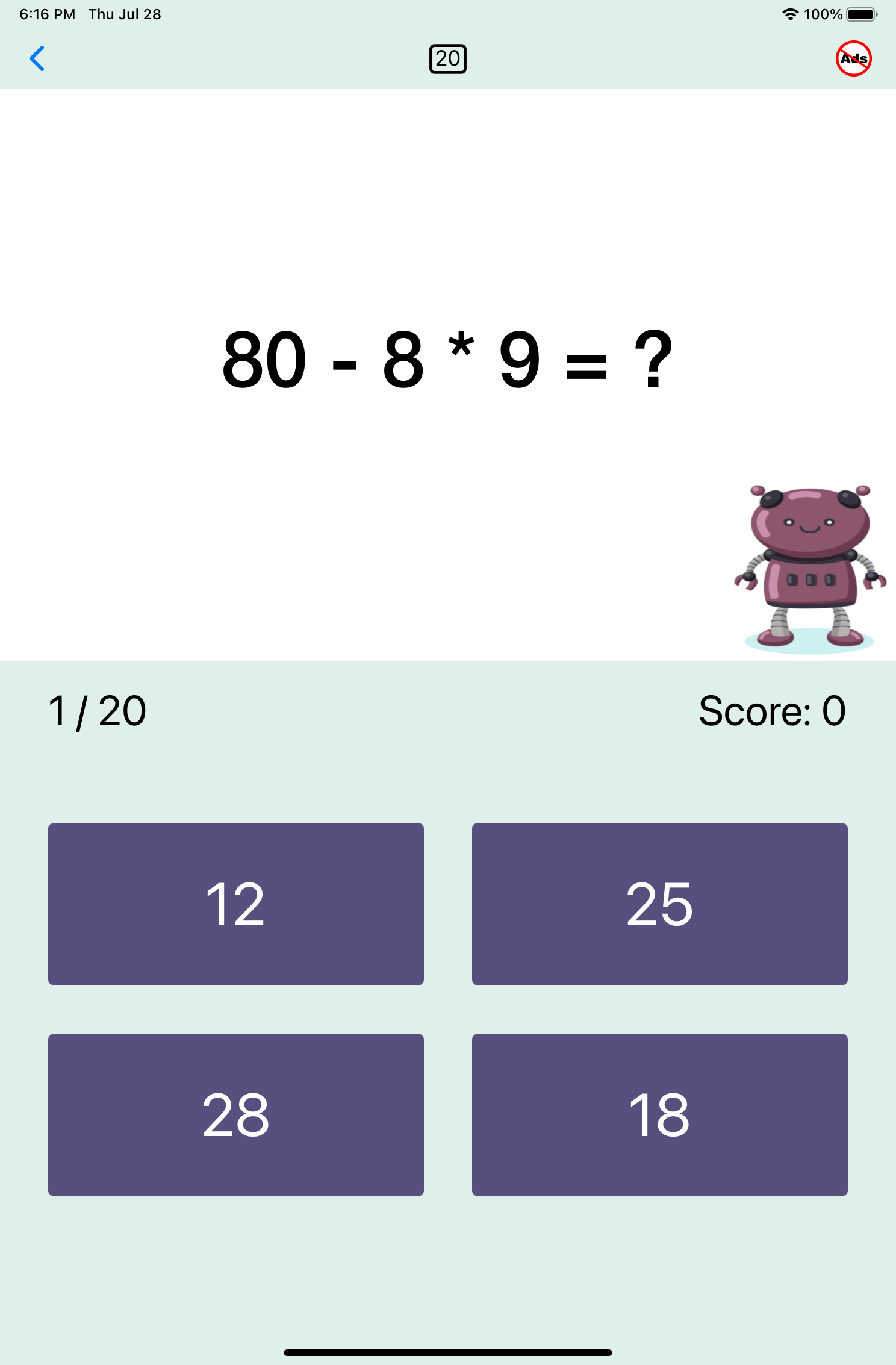 Second Grade Math App Photo